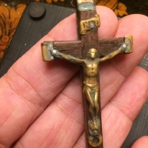 Unique Vintage Brass Jesus crucifix